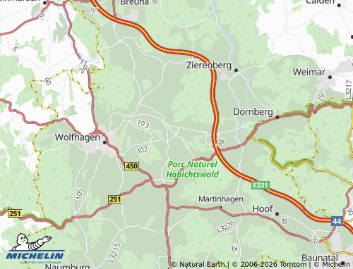 MICHELIN Wenigenhasungen map - ViaMichelin