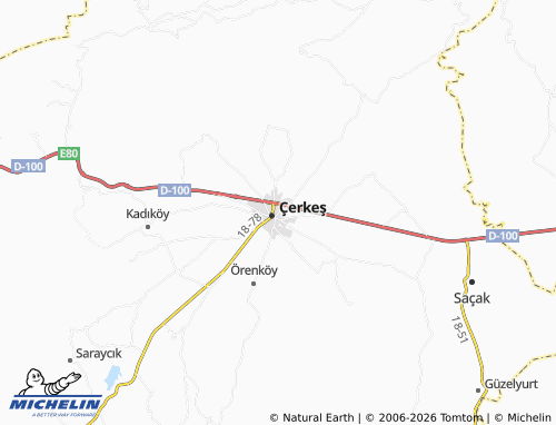 MICHELIN Okçular map - ViaMichelin