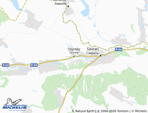 Mapa MICHELIN Osychky - ViaMichelin