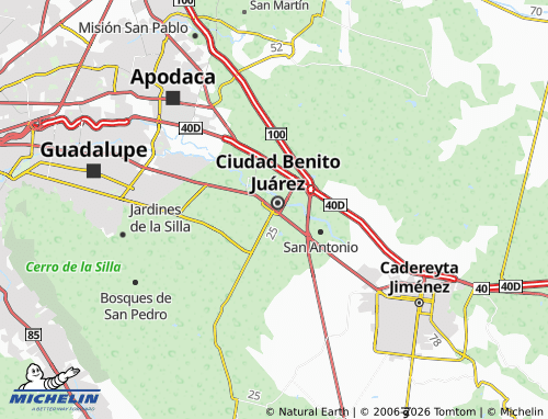 MICHELIN Centro de Juárez map - ViaMichelin