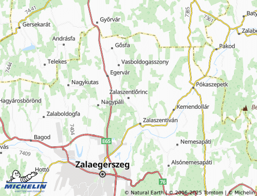 MICHELIN Zalaszentlőrinc map - ViaMichelin