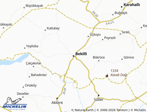 Mapa MICHELIN Bekilli - ViaMichelin