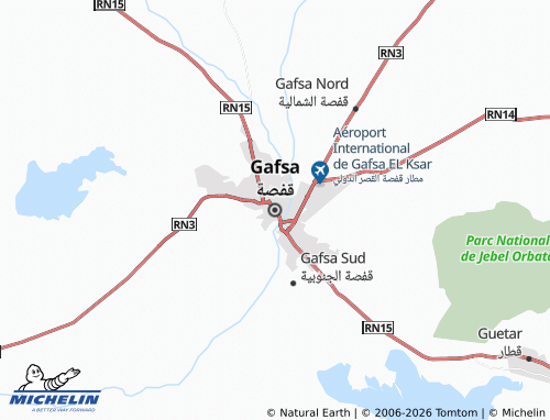 Mapa MICHELIN Qafsah - ViaMichelin