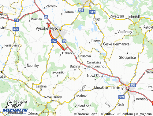 Mappa MICHELIN Hrušová - ViaMichelin