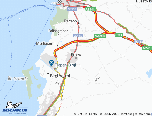 MICHELIN Rilievo map - ViaMichelin
