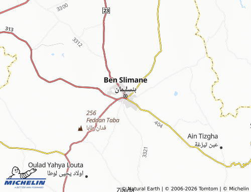 MICHELIN Ben Slimane map - ViaMichelin