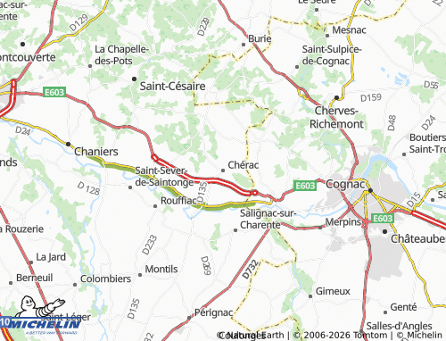 Mapa MICHELIN Chérac - ViaMichelin