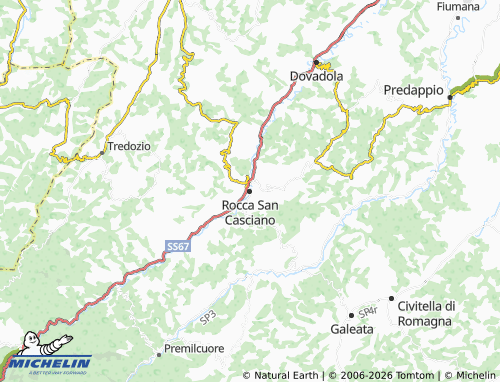 Mappa MICHELIN Rocca San Casciano - ViaMichelin