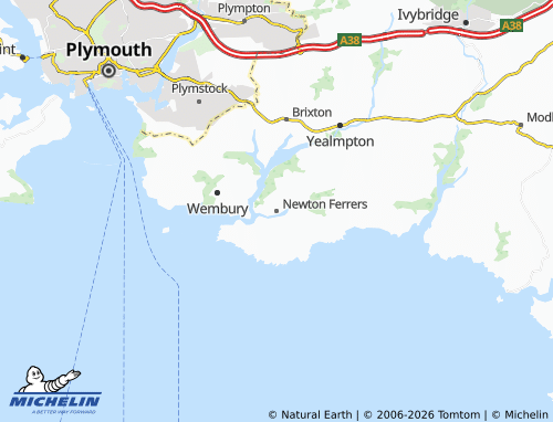 MICHELIN Newton Ferrers map - ViaMichelin