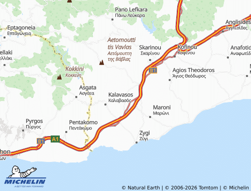 Carte MICHELIN Tochni - ViaMichelin