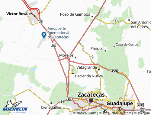 MICHELIN-Landkarte Morelos - ViaMichelin