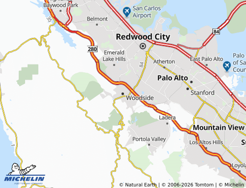 Mappa MICHELIN Woodside - ViaMichelin