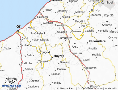 MICHELIN Gülderen Merkez map - ViaMichelin