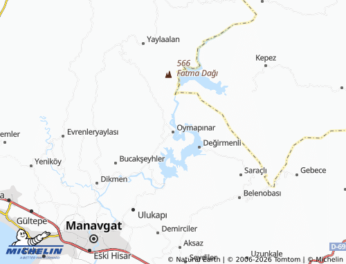 MICHELIN Oymapınar map - ViaMichelin