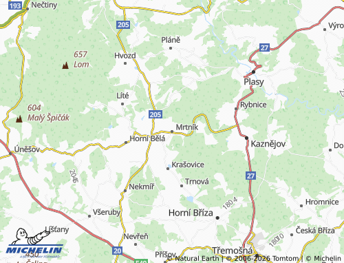 Carte MICHELIN Mrtník - ViaMichelin