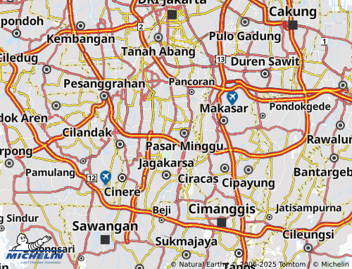 Kaart MICHELIN Jati Padang - ViaMichelin