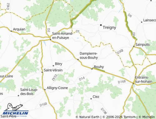 Carte MICHELIN Dampierre-sous-Bouhy - ViaMichelin