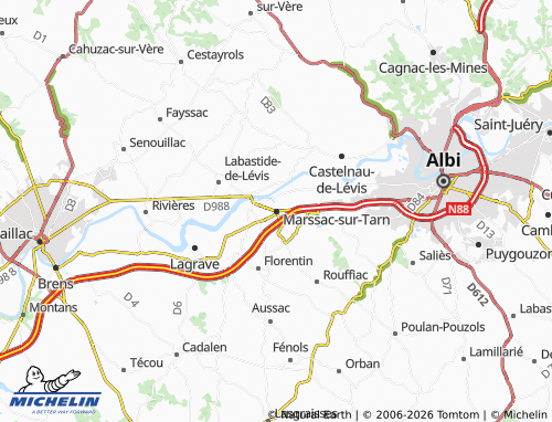 Carte MICHELIN Marssac-sur-Tarn - ViaMichelin