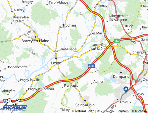 MICHELIN Saint-Symphorien-sur-Saône map - ViaMichelin