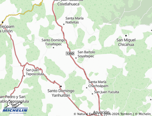 Kaart MICHELIN San Bartolo Soyaltepec - ViaMichelin