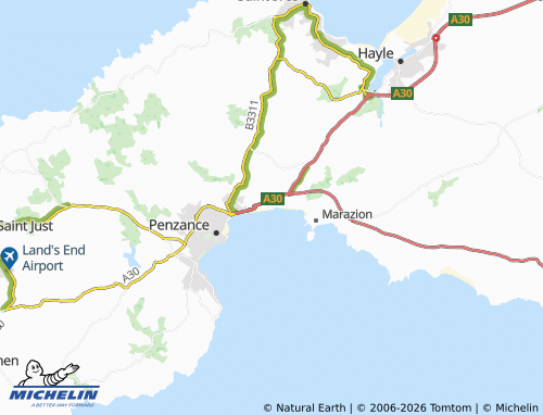 MICHELIN Long Rock map - ViaMichelin