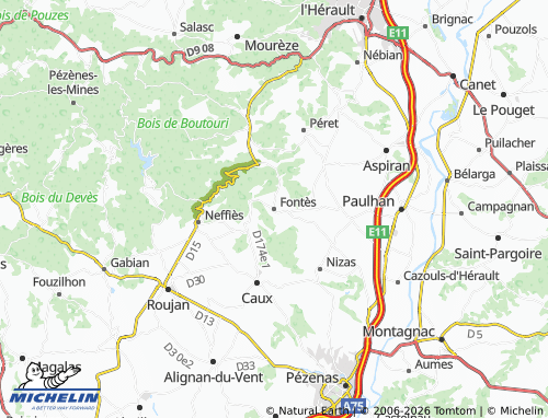 Mappa MICHELIN Fontès - ViaMichelin