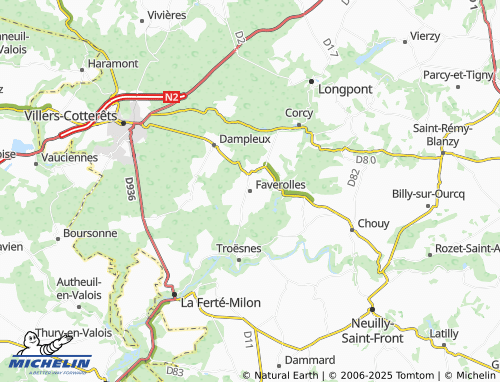 MICHELIN Faverolles map - ViaMichelin