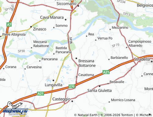 Mappa MICHELIN Bressana Bottarone - ViaMichelin