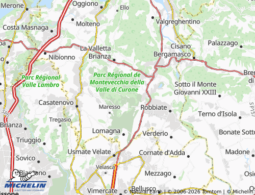 Mapa MICHELIN Montevecchia - ViaMichelin