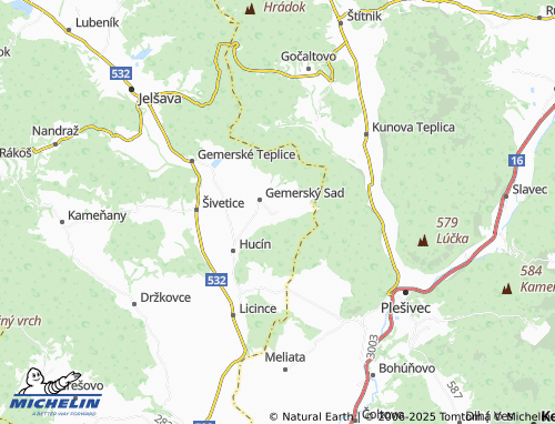 Kaart MICHELIN Nováčany - ViaMichelin
