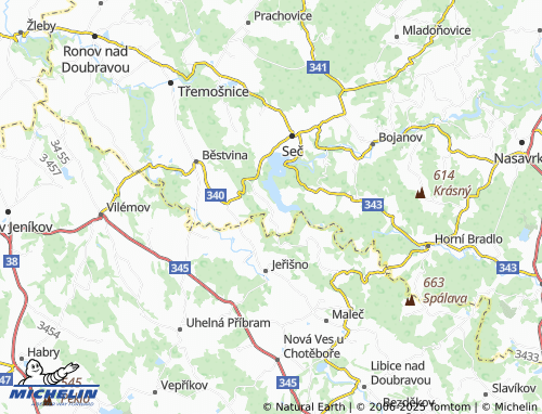 MICHELIN Horní Ves map - ViaMichelin