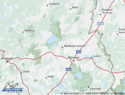Mapa MICHELIN Rēzeknes novads - ViaMichelin