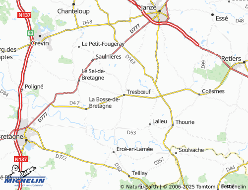MICHELIN Tresbœuf map - ViaMichelin