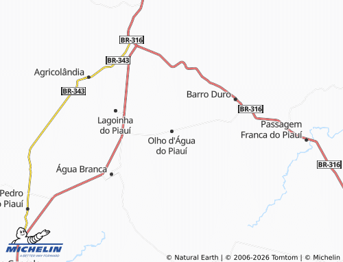 Mapa MICHELIN Olho d'Água do Piauí - ViaMichelin