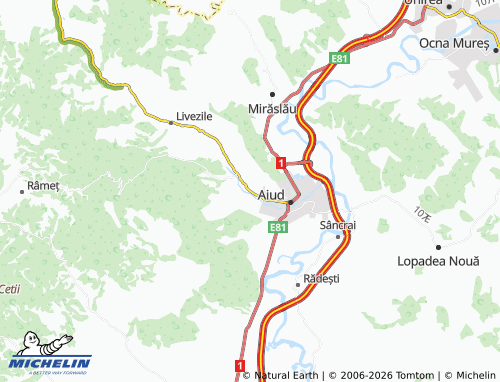 Mapa MICHELIN Aiudul de Sus - ViaMichelin