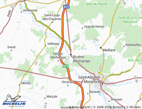 MICHELIN Bruère-Allichamps map - ViaMichelin