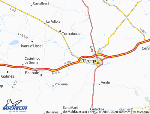 MICHELIN Anglesola map - ViaMichelin