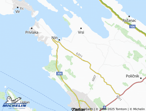 MICHELIN Ninski stanovi map - ViaMichelin