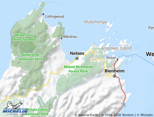 MICHELIN-Landkarte Nelson - ViaMichelin