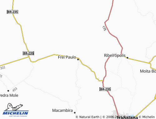 Carte MICHELIN Frei Paulo - ViaMichelin