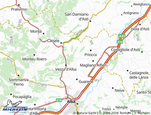 Mapa MICHELIN Castellinaldo d'Alba - ViaMichelin