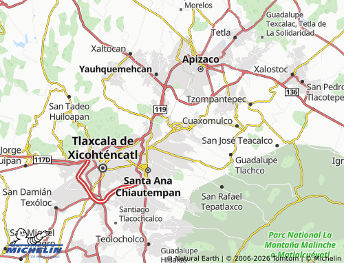 Mappa MICHELIN Amaxac de Guerrero - ViaMichelin