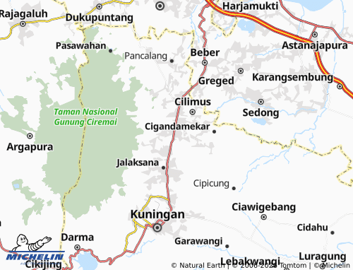 MICHELIN Bandorasa Wetan map - ViaMichelin