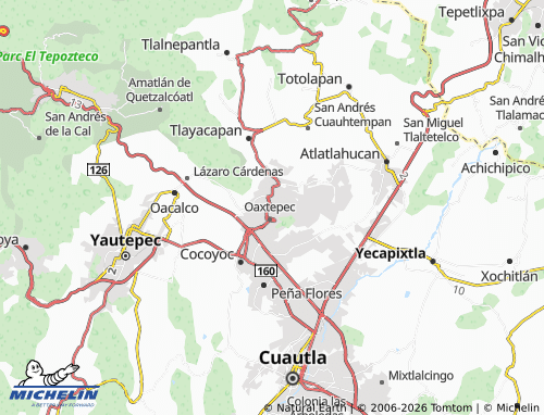 MICHELIN Santa Rosa Oaxtepec map - ViaMichelin