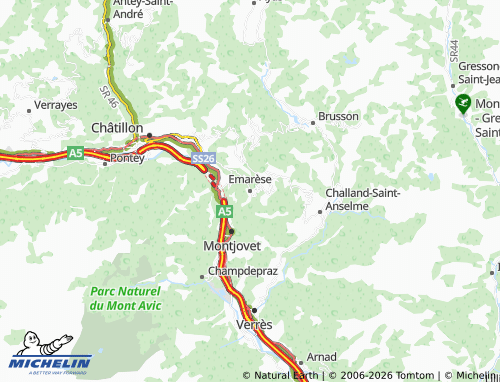 MICHELIN-Landkarte Emarèse - ViaMichelin
