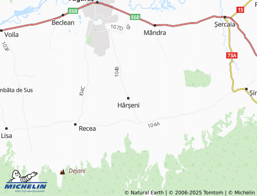MICHELIN Hârșeni map - ViaMichelin