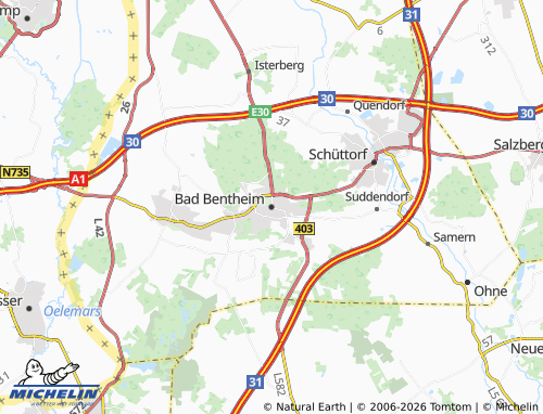 MICHELIN Bad Bentheim map - ViaMichelin