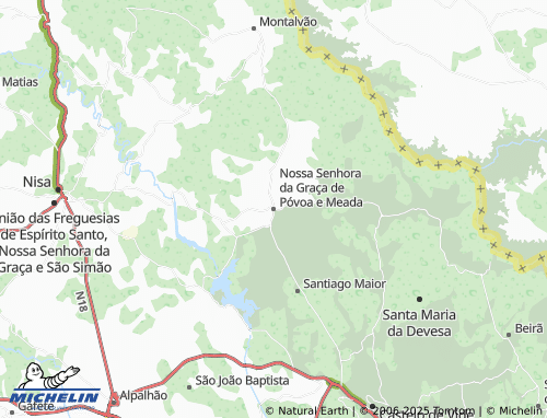 MICHELIN-Landkarte Nossa Senhora da Graça de Póvoa e Meadas - ViaMichelin