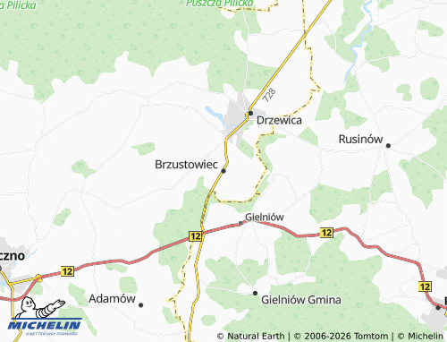 MICHELIN Brzustowiec map - ViaMichelin