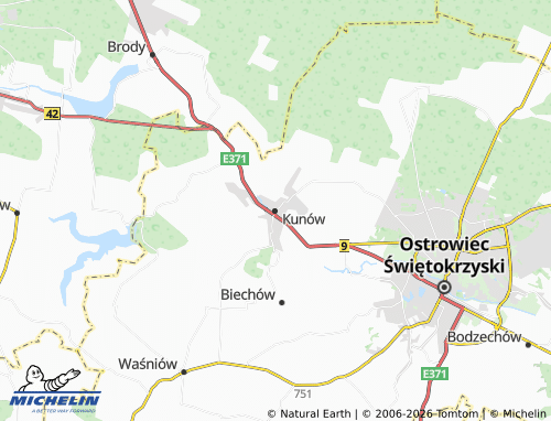 Carte MICHELIN Kunów - ViaMichelin